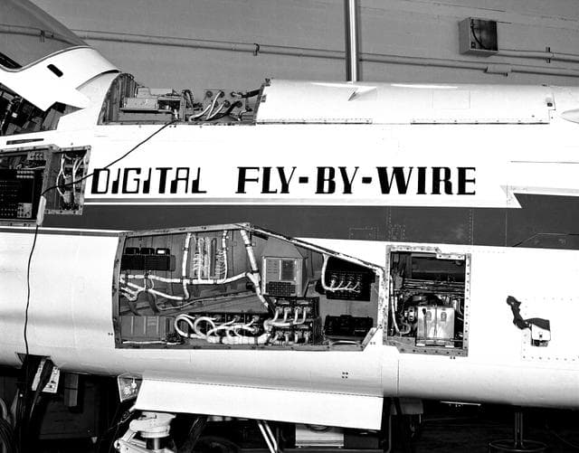 NASA image: F-8 DFBW on-board electronics