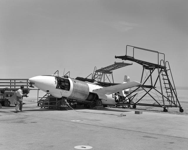 NASA image: Bell X-1A ejection seat test setup