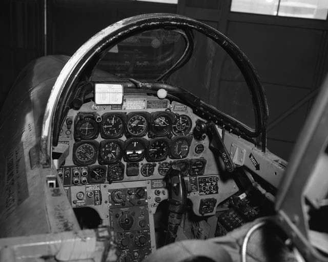 NASA image: T-33 #351 Cockpit control panel