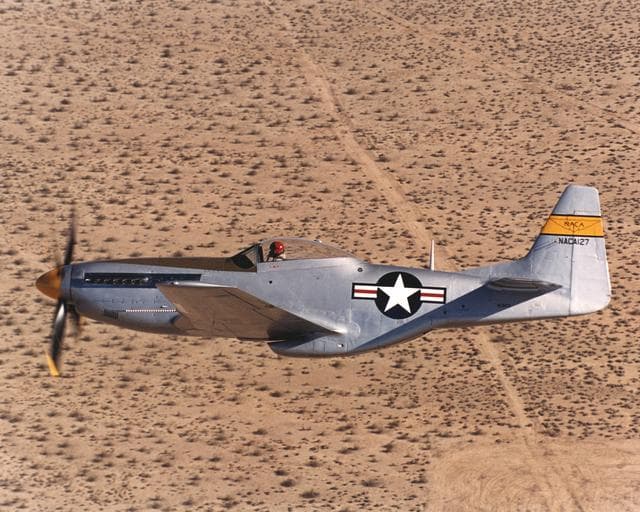 NASA image: A restored NACA P-51D Mustang in flight