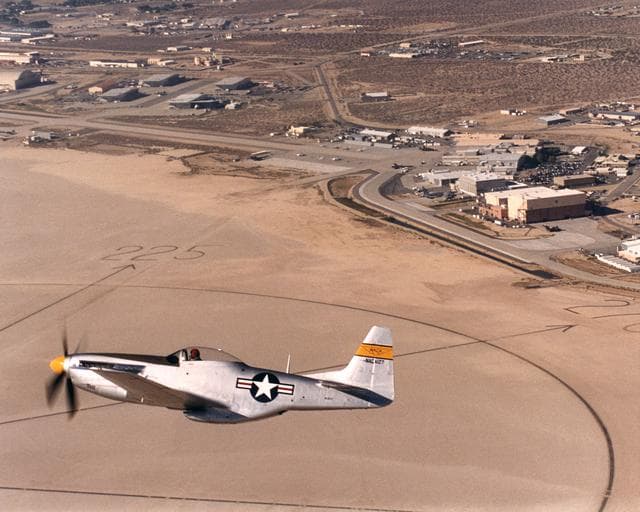 NASA image: A restored NACA P-51D Mustang in flight