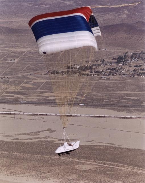 NASA image: X-38 vehicle #131R in first free flight