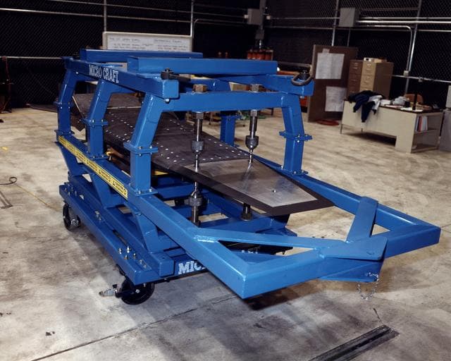 NASA image: The second X-43A hypersonic research aircraft, shown here in its protective shipping jig, arrives at NASA's Dryden Flight Research Center