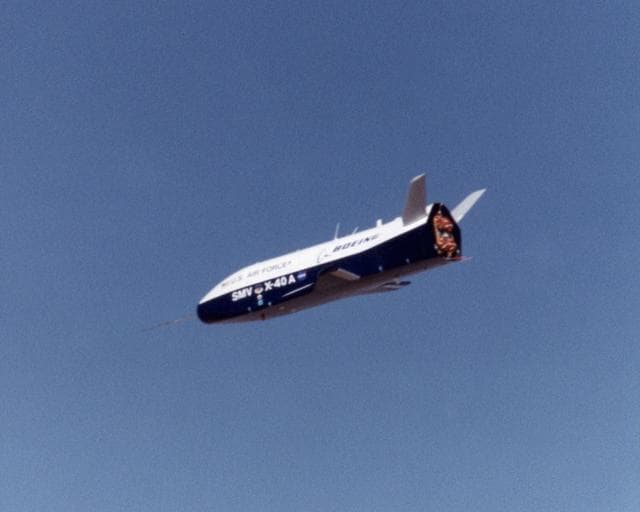 NASA image: First flight at NASA's Dryden Flight Research Center for the X-40A was a 74 second glide from 15,000 feet on March 14, 2001