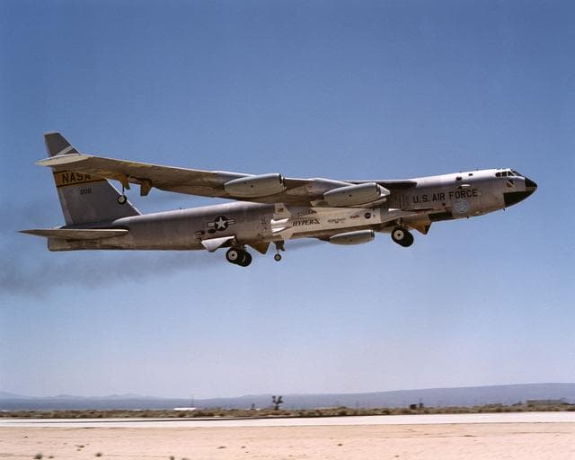 NASA image: X-43A departs NASA Dryden Flight Research Center for first free-flight attempt