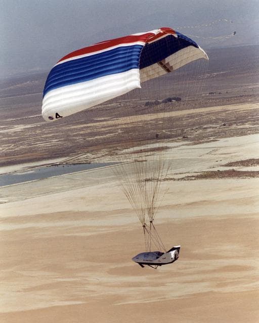 NASA image: X-38 sails to a landing at NASA Dryden Flight Research Center July 10, 2001