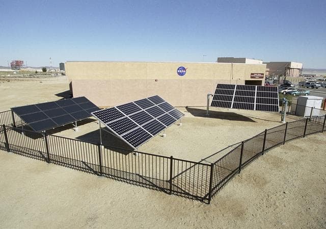 NASA image: The 5 KW, state-of-the-art solar demonstration site at NASA Dryden is validating earthly use of solar cells developed for NASA's Helios solar-electric aircraft.
