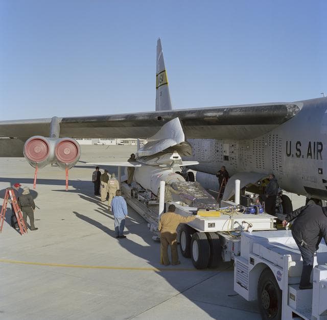 NASA image: NASA B-52B Carries Pegasus Booster, X-43A Aircraft