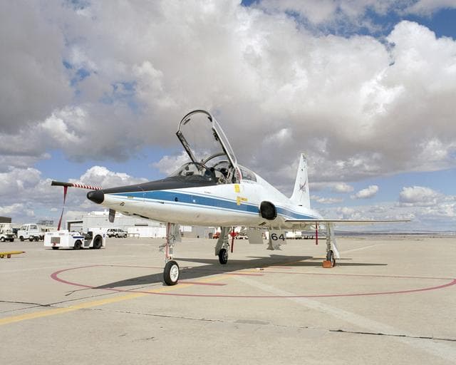 NASA image: Formerly at NASA's Langley Research Center, this Northrop T-38 Talon is now used for mission support and pilot proficiency at the Dryden Flight Research Center