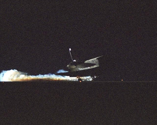 NASA image: Space Shuttle Discovery landed at NASA's Dryden Flight Research Center at 5:11 a.m., following the very successful 14-day STS-114 return to flight mission