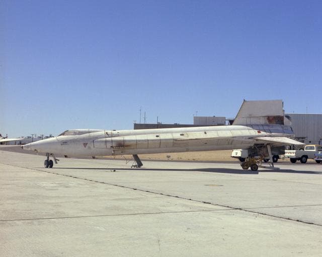 NASA image: X-15A-2 post flight photo showing heat damage from Mach 6.7 flight on 3 Oct 67. Flt. 2-53-97; pilot-Pete Knight