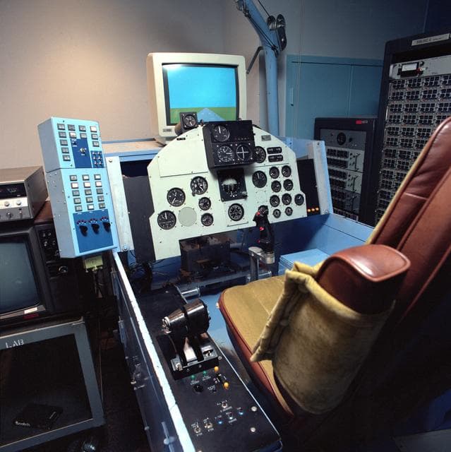 NASA image: F-15 PCA (Propulsion Controlled Aircraft) simulation cockpit