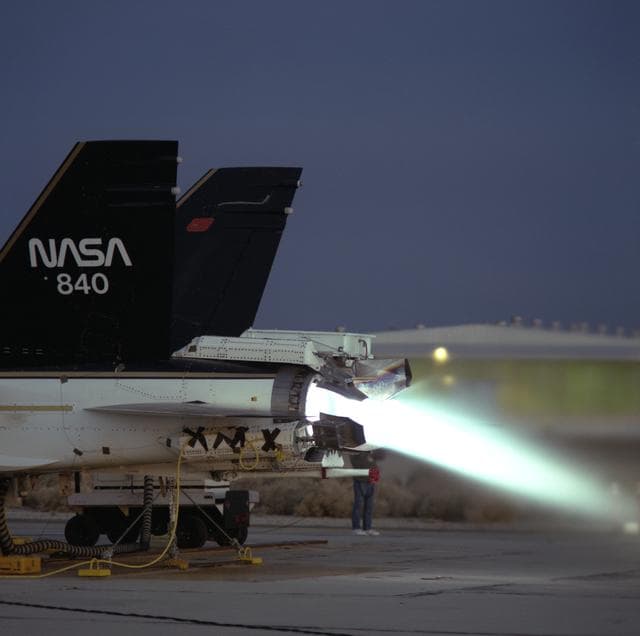F/A-18 Performs Thrust Vectoring Test