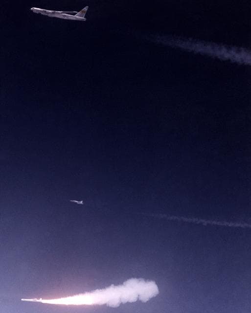 NASA image: Pegasus Engine Ignites after Drop from B-52 Mothership