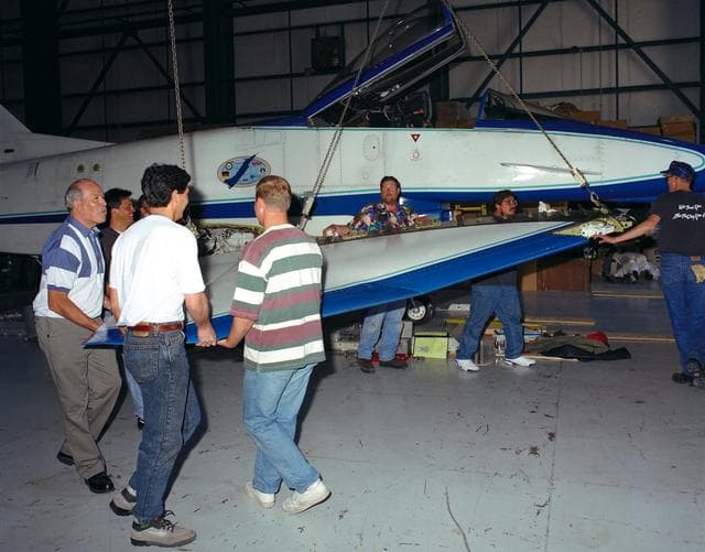 NASA image: X-31 wing removal