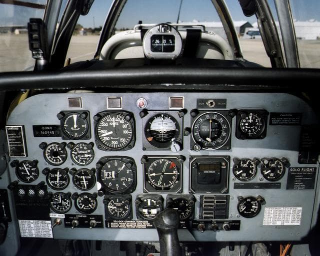 NASA image: T-34C back seat instrument panel