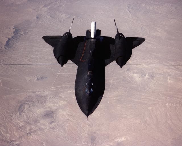 NASA image: Linear Aerospike SR-71 Experiment (LASRE) first flight view from above
