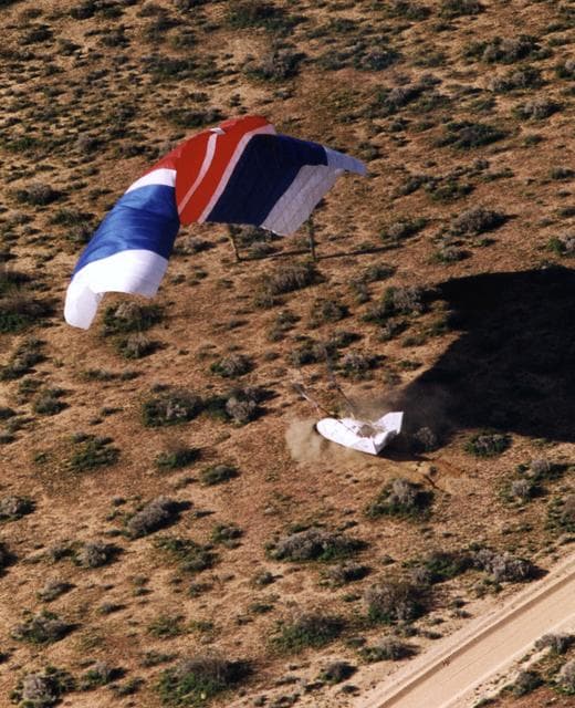 NASA image: X-38 - Landing After First Free Flight, March 12, 1998
