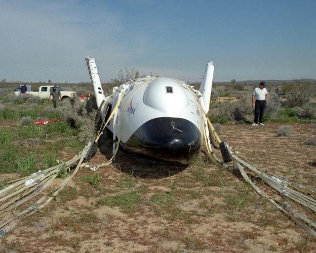 NASA image: X-38 - On Ground after First Free Flight, March 12, 1998