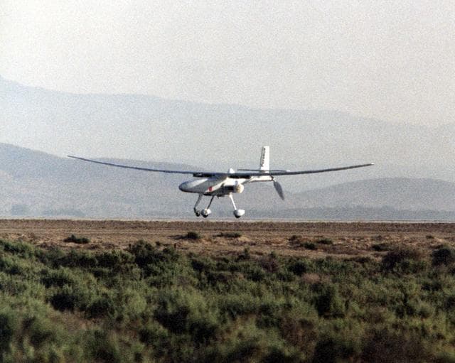 NASA image: Perseus B Heads for Landing on Edwards AFB Runway