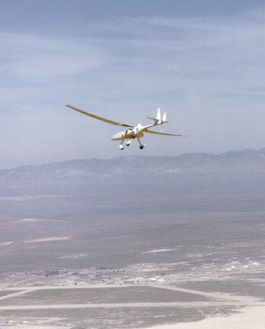 Perseus B over Edwards AFB on a Development Flight