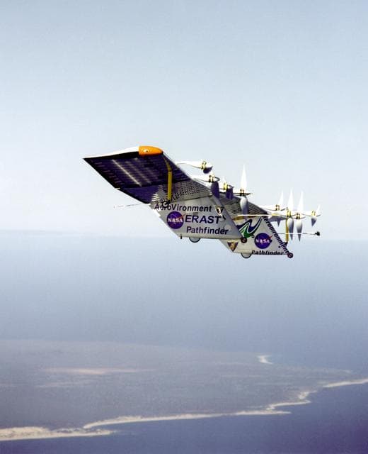 NASA image: Pathfinder-Plus on flight over Hawaii