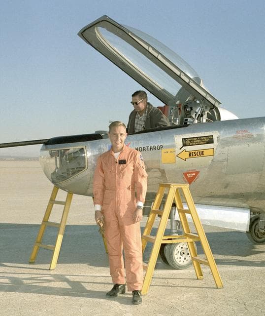 NASA image: M2-F2 with test pilot Bruce A. Peterson