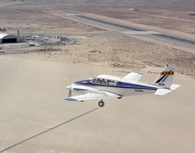 NASA image: PA-30 Twin Comanche - NASA 808 in flight