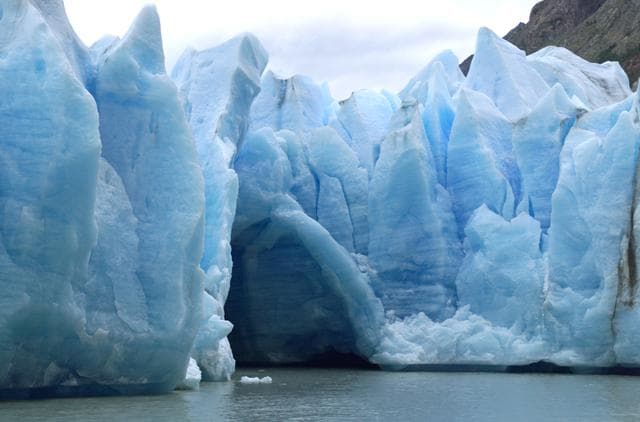 NASA image: A cave in Glacier Grey in Torres del Paine National Park, seen during NASA's AirSAR 2004 campaign in Chile