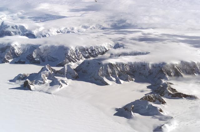 NASA image: The Larsen Ice Shelf in Antarctica viewed from NASA's DC-8 aircraft during the AirSAR 2004 campaign