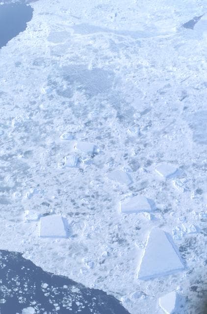 NASA image: The Larsen Ice Shelf in Antarctica viewed from NASA's DC-8 aircraft during the AirSAR 2004 campaign