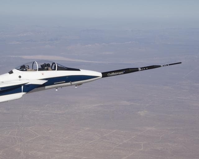 NASA image: NASA F-15B #836 in flight with Quiet Spike attached