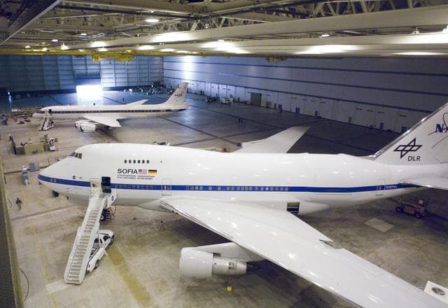 NASA image: The Dryden Aircraft Operations Facility in Palmdale, Calif., is now home to two large science aircraft, NASA's SOFIA observatory and a DC-8 science laboratory