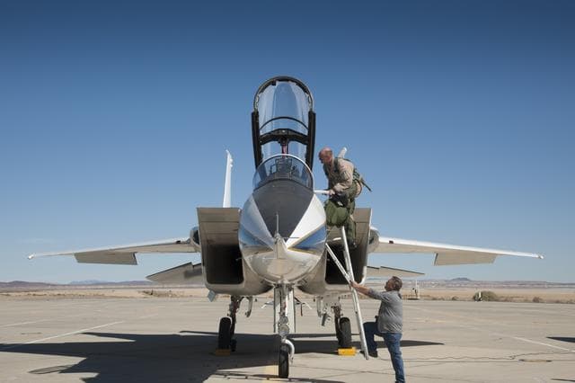 NASA image: Larson Details Chief Test Pilot Work