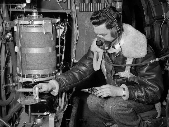 NASA image: NACA Flight Engineer in a Lockheed RA–29 Hudson