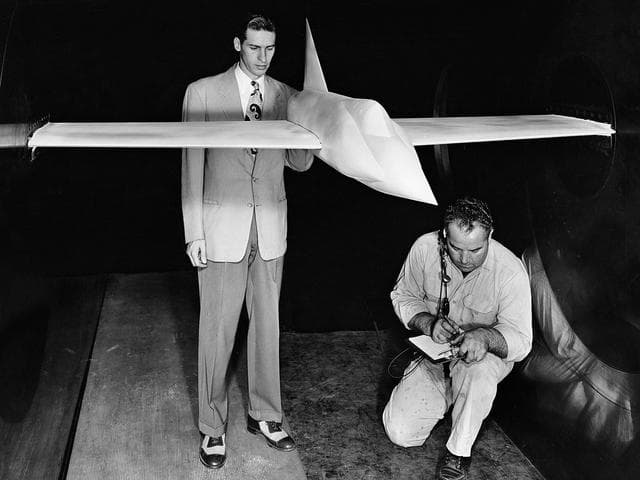 NASA image: Convair XF-102 Model in the 8- by 6-Foot Supersonic Wind Tunnel