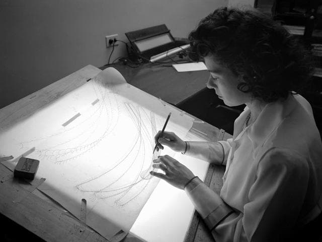 NASA image: Computer Plotting Data Points in the Engine Research Building