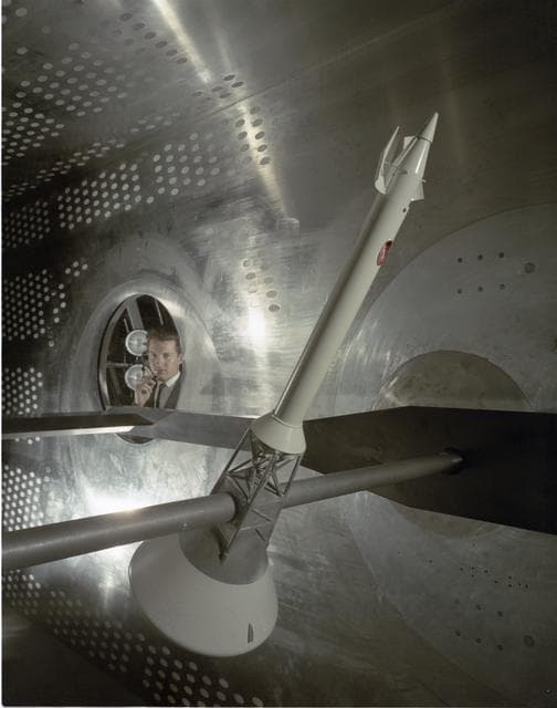 NASA image: .059 SCALE MODEL OF APOLLO LAUNCH ESCAPE SYSTEM