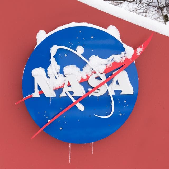 NASA image: Snow-Covered NASA Insignia
