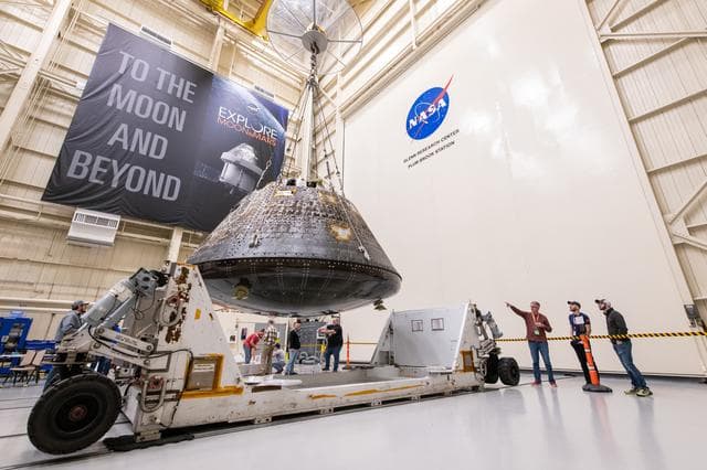 NASA image: Orion Environmental Test Article (ETA) Arrival to the Space Environments Complex at NASA’s Glenn Research Center