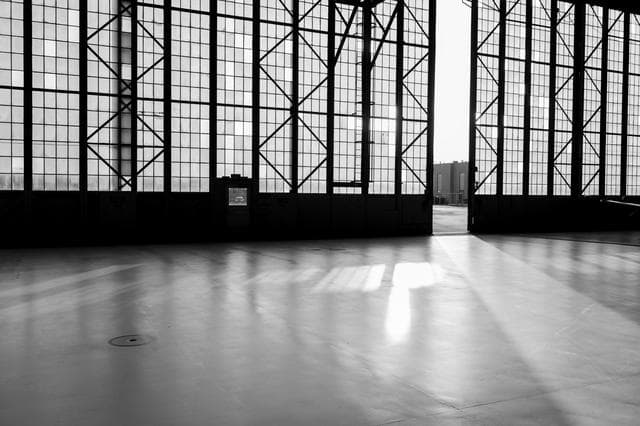 NASA image: Light Coming Through Doors Of Glenn Research Center Hangar