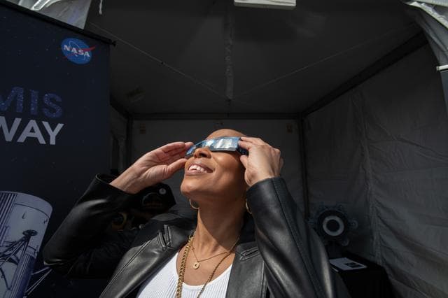 NASA image: Representative Shontel Brown Views the Eclipse