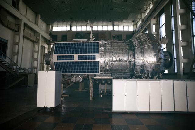 NASA image: Expedition One crew in Russian with Service Module