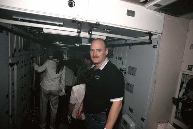 NASA image: Expedition One crew in Russian with Service Module