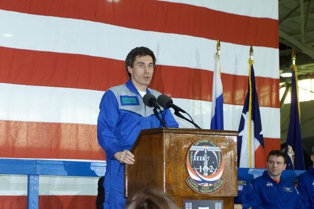NASA image: STS-102 / Expedition 1 Crew Return Ceremony at Ellington Field.