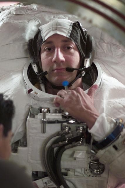 NASA image: STS-109 Astronaut Mike Massimino in ETA Chamber