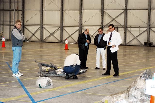 NASA image: STS-107 Columbia debris reconstruction team