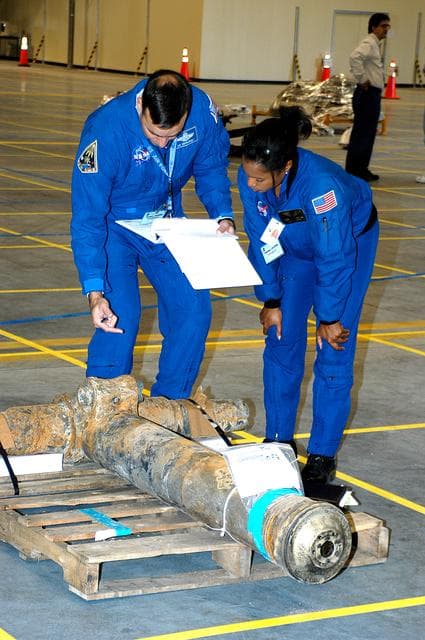 NASA image: STS-107 Columbia debris reconstruction team