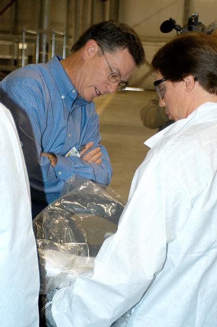 NASA image: STS-107 Columbia debris reconstruction team
