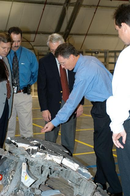NASA image: STS-107 Columbia debris reconstruction team